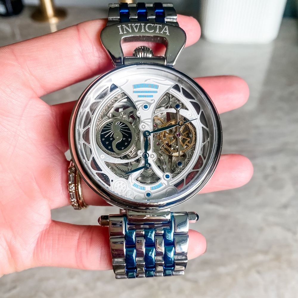 INVICTA 46mm Object d’Art Automatic Skeletonized SILVERTONE Men’s watch